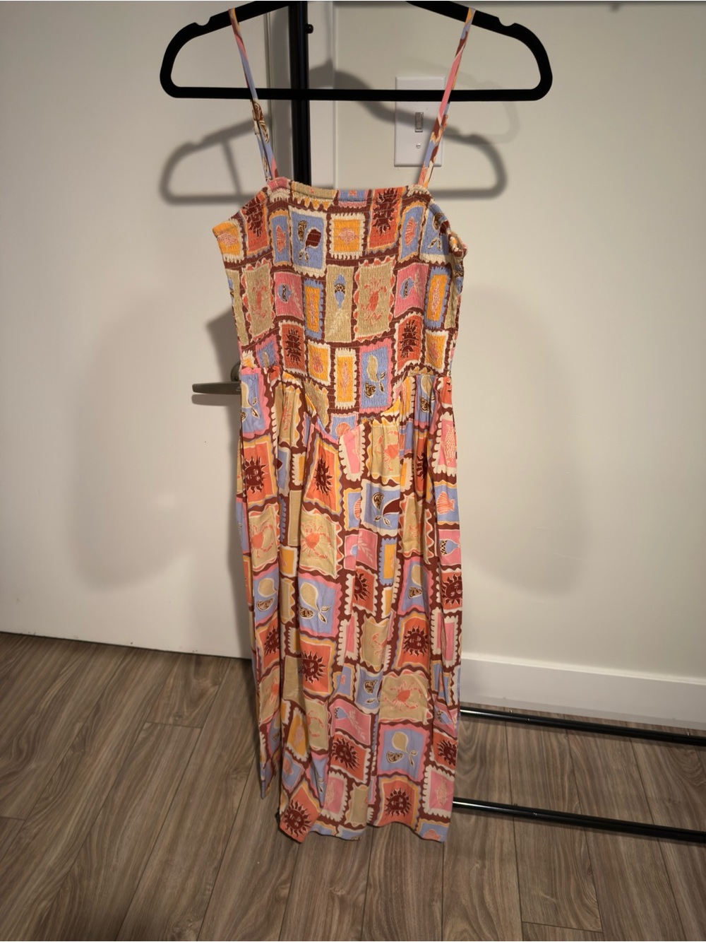 Patrons of Peace Multicolor Patchwork Maxi Dress in Pink, Blue & Yellow